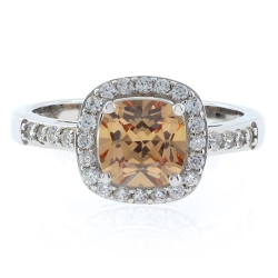 Anillo de Plata de Ley con Zafiro Amarillo