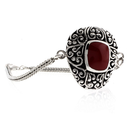 Pulsera de Plata de Ley .925 con Coral Rojo Genuino