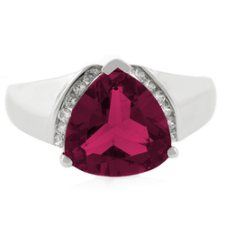 Ruby Ring Big Trillion Cut Stone