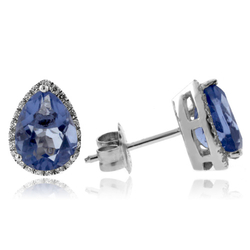 Hermosos Aretes de Alejandrita ( Azul/Morado ) en Plata .925