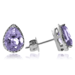 Hermosos Aretes de Alejandrita ( Azul/Morado ) en Plata .925