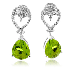 Hermosos Aretes de Peridoto en Plata .925