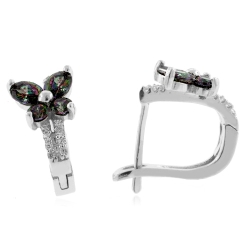 Hermosos Aretes de Topacio Místico en Plata Fina .925