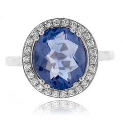 Anillo Hermoso de Alejandrita en Plata .925 ( Azul a Morado )