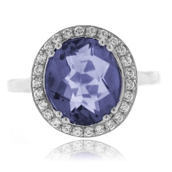 Anillo Hermoso de Alejandrita en Plata .925 ( Azul a Morado )