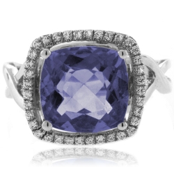 Anillo Hermoso de Alejandrita en Plata ( Azul/Morado )