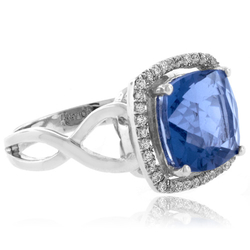 Anillo Hermoso de Alejandrita en Plata ( Azul/Morado )