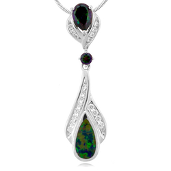 Elegant Mystic Topaz And Australian Opal Pendant