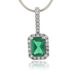 Dije con Esmeralda en Plata de Ley .925