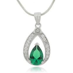 Dije con Esmeralda en Plata Fina .925