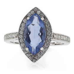 Anillo Hermoso de Alejandrita en Plata ( Azul a Morado )