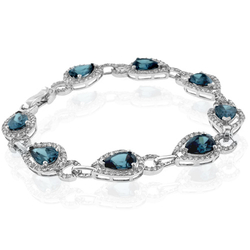 Pear Cut High Quality Alexandrite Sterling Silver Bracelet