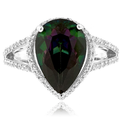 .925 Silver and Mystic Topaz Ring