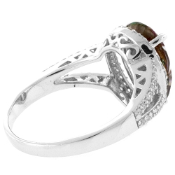 Anillo Lujoso de Topacio Mistico en Plata de Ley