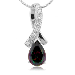 Pear Cut Mystic Topaz Sterling Silver Pendant