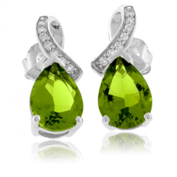 Pear Cut Peridot .925 Silver Earrings