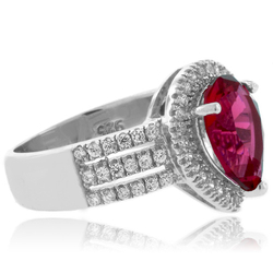 Anillo de Plata Fina .925 con Turmalina Rosa