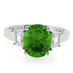 Peridot Sterling Silver Oval Cut Gemstone Ring