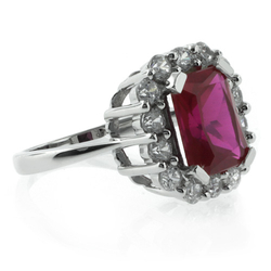 Beautiful Red Ruby Silver Ring