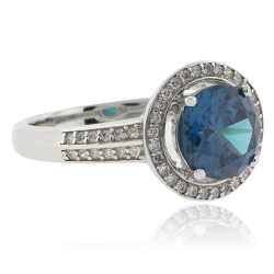 Anillo de Alejandrita ( Azul/Verde ) en Plata Fina .925