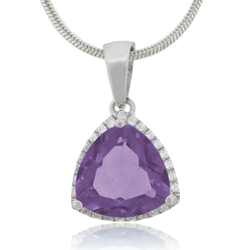 Trillion Cut Color Change Corundum Alexandrite Slide Necklace