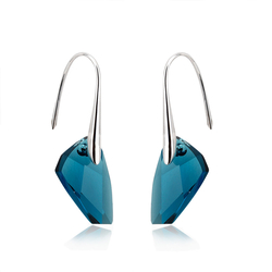 18K Gold Plated Blue Swarovski Crystal Earrings