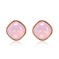 18K Gold Plated Opal Rose Swarovski Crystal Stud Earrings