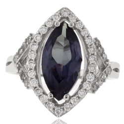 Anillo de Alejandrita en Plata Fina ( Azul a Morado )