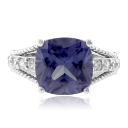 Anillo de Alejandrita en Plata de Ley .925 ( Morado/Rosa )