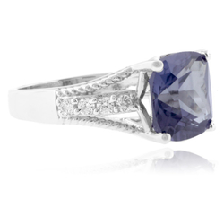 Cushion Cut Color Change Alexandrite .925 Silver Ring