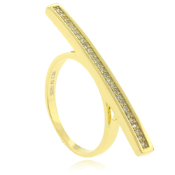 Gold Plated MicroPave .925 Silver Ring