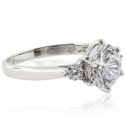 3 Stone Engagement 925 Silver Ring