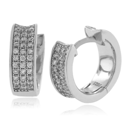 MicroPave .925 Sterling Silver Earrings