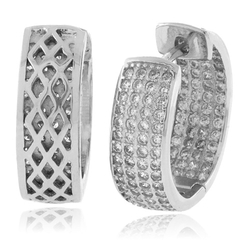 MicroPave .925 Sterling Silver Earrings