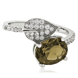 Anillo de Alejandrita en Plata .925 ( Verde/Marrón )