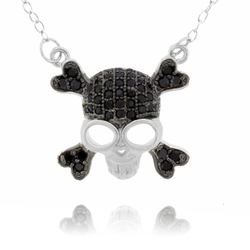 Skull Micropave Sterling Silver Pendant