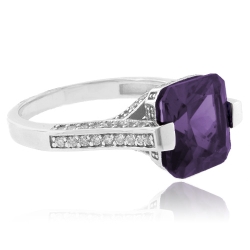 Anillo de Alejandrita Bicolor en Plata 925 ( Morado/Azul )