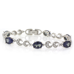 Fashion Oval Cut Alexandrite (Blue/Pruple) .925 Silver Bracelet