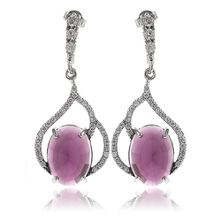 Hermosos Aretes de Amatista en Plata .925