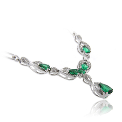 Luxury Emerald .925 Sterling Silver Necklace