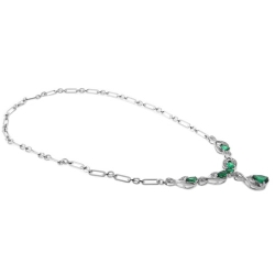 Lujoso Collar de Plata .925 con Esmeralda