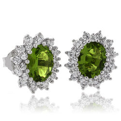 Hermosos Aretes de Peridoto en Plata Fina .925