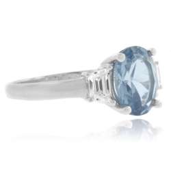 Anillo de Aguamarina en Plata Fina .925