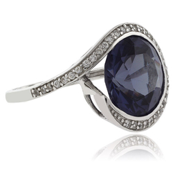 Round Cut Color Change Alexandrite .925 Silver Ring
