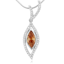 Marquise Cut Sapphire Stone Silver Pendant