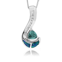 Precioso Dije de Alejandrita y Ópalo en Plata .925