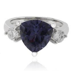 Marquise Cut Color Change Alexandrite Sterling Silver Ring