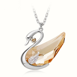 Beautiful Ambar Swan Swarovski Crystal Necklace