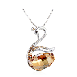 Collar de Swarovski con Forma de Cisne Color Amarillo