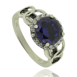 Beautiful Silver Ring With Round Cut Tanzanite Gemstone